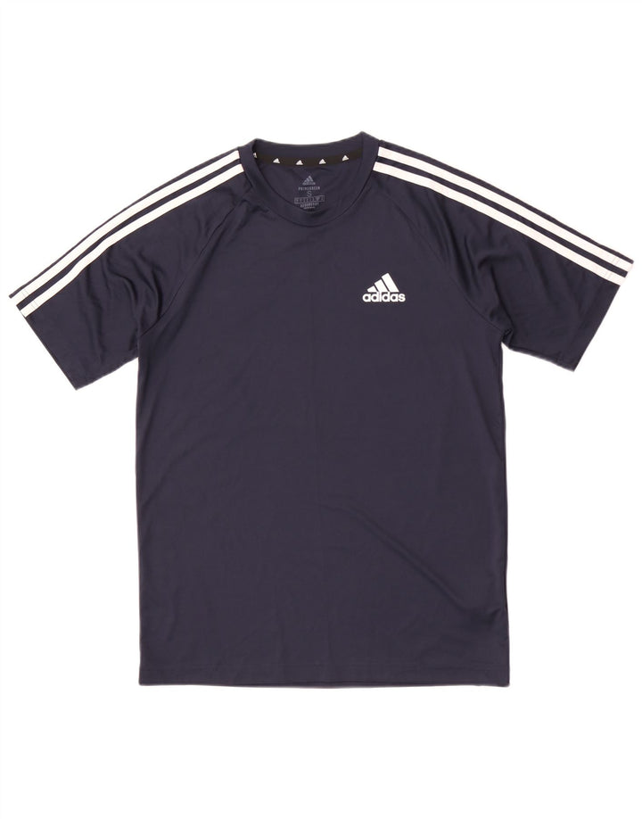 Maglietta Adidas Aeroready da uomo, piccola, in poliestere blu navy