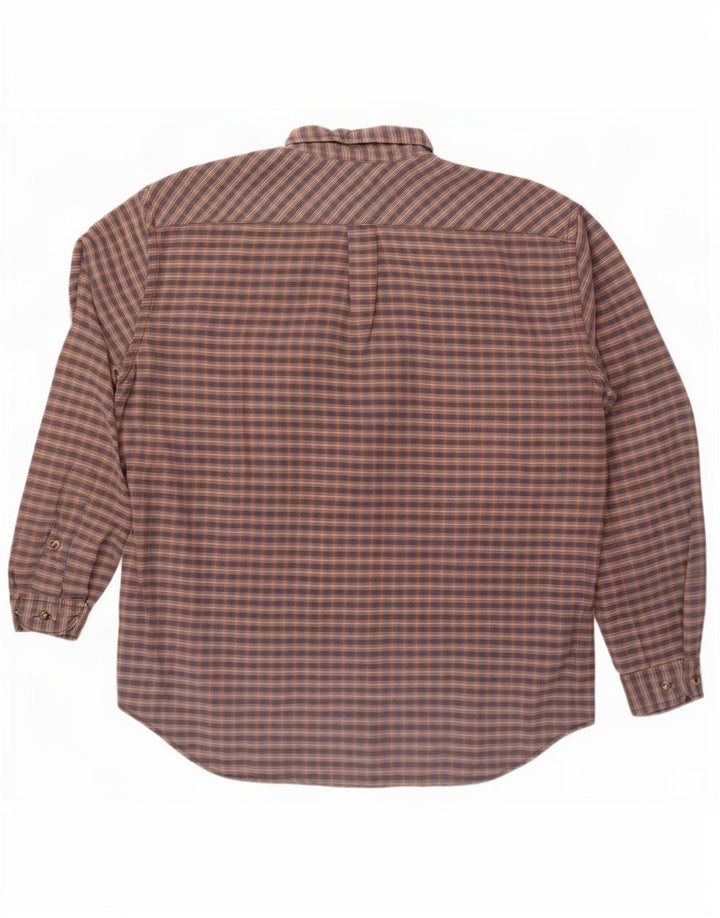 Camicia da uomo Marlboro Classics XL in cotone a quadretti marrone