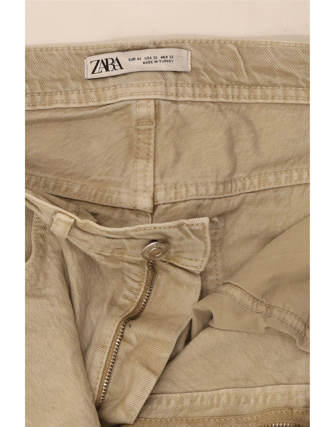 Jeans affusolati da uomo Zara EU 42 Large W32 L23 Beige