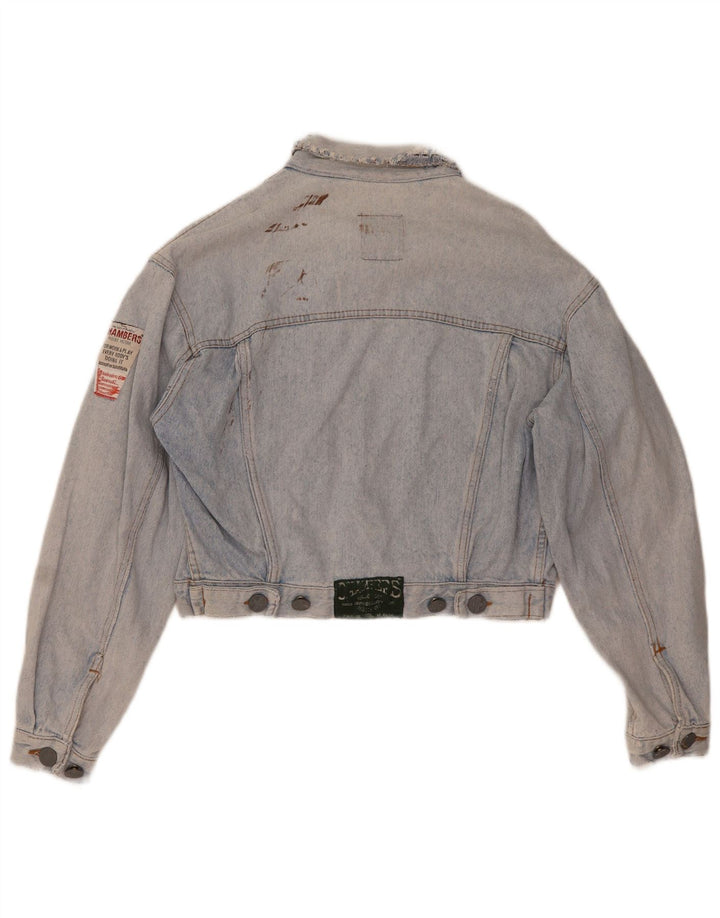 CHAMBERS Giacca corta in denim da donna UK 16 grande blu