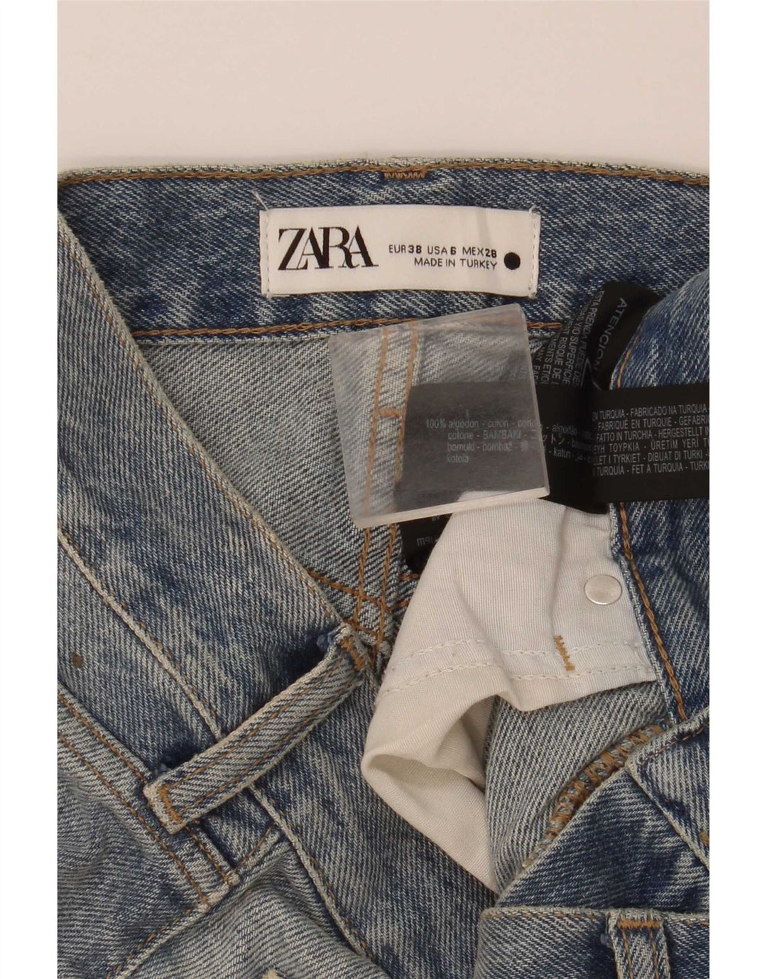 Pantaloncini di jeans da donna Zara EU 38 piccoli W28 cotone blu
