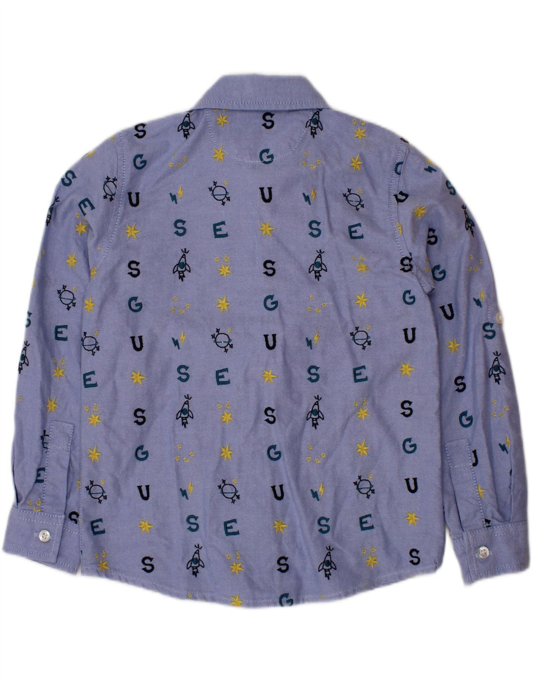 Camicia Grafica GUESS Bambino 3-4 Anni Cotone Blu