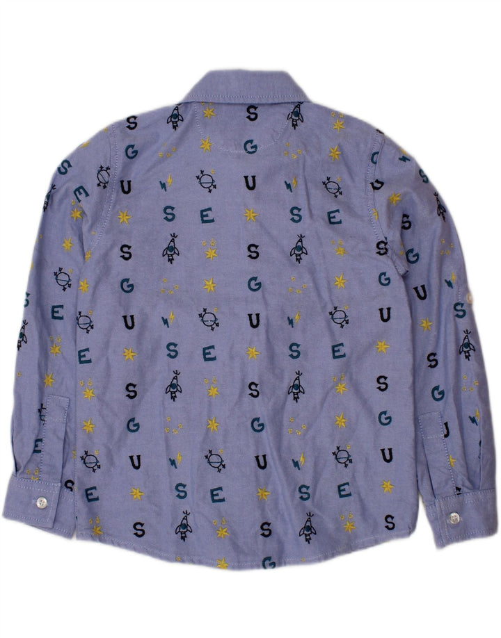 Camicia Grafica GUESS Bambino 3-4 Anni Cotone Blu