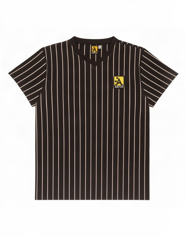 T-shirt grafica da uomo A-Style Top in cotone a righe nere grandi