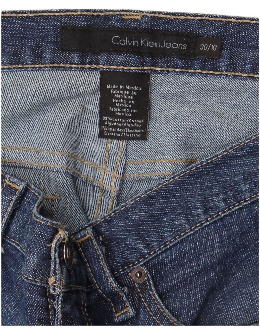 CALVIN KLEIN Jeans Bootcut da donna US 10 Large W30 L32 Cotone blu