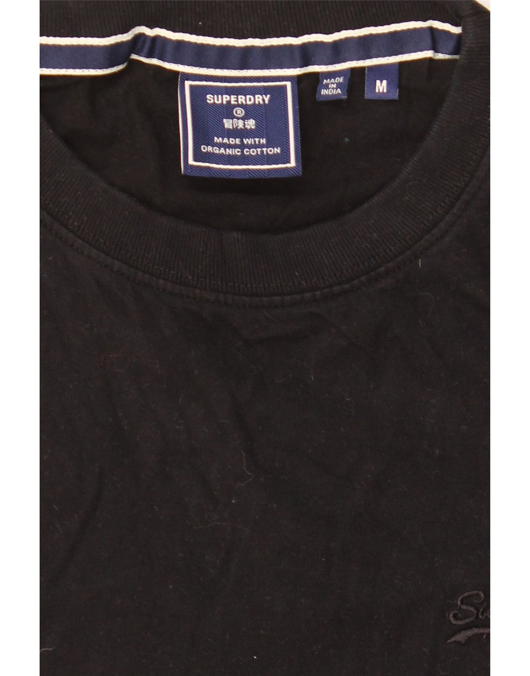 T-shirt da uomo SUPERDRY Top in cotone nero medio