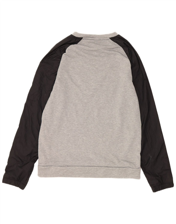 NIKE Mens Dri Fit Sweatshirt Jumper Medium Grey Colourblock Polyester