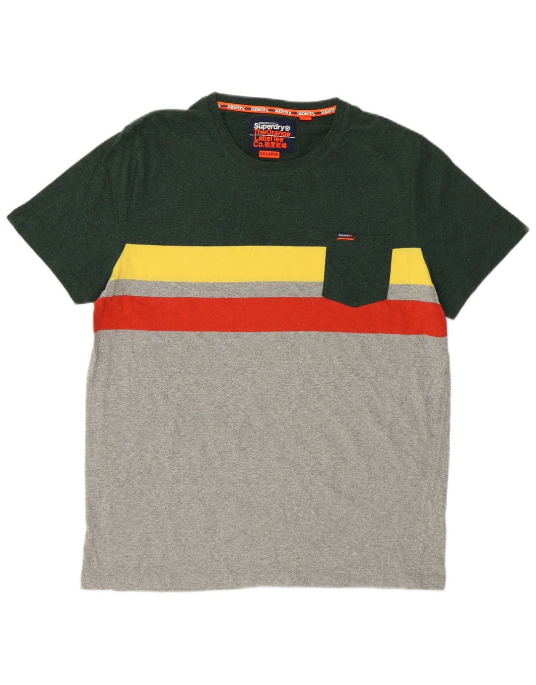 T-shirt da uomo Superdry Top 2XL in cotone color block grigio