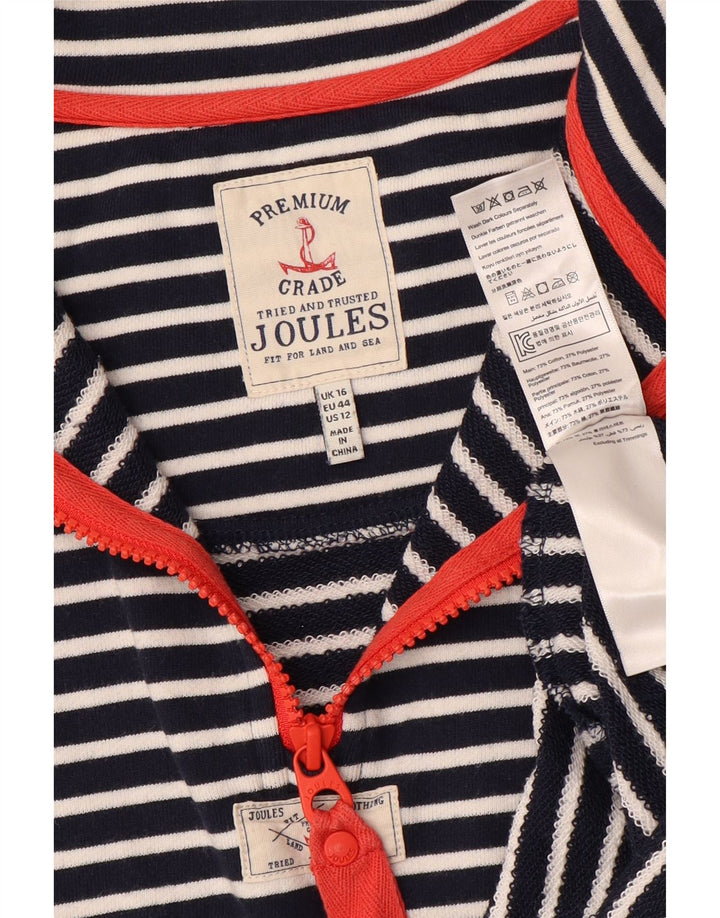 JOULES Felpa oversize da donna Maglione UK 16 Large Blu Navy a righe