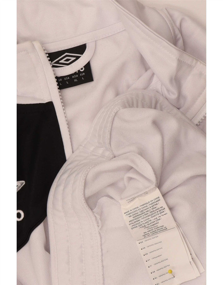 Giacca da ginnastica da uomo Umbro grande in poliestere color block bianco