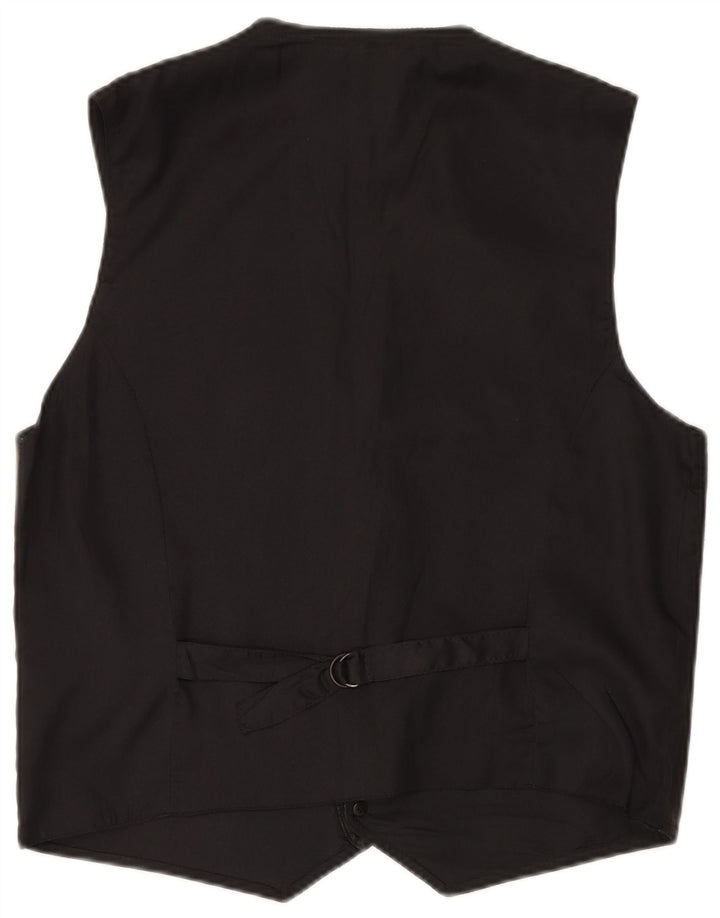 IRONSIDES Gilet in pelle da uomo grande in pelle nera