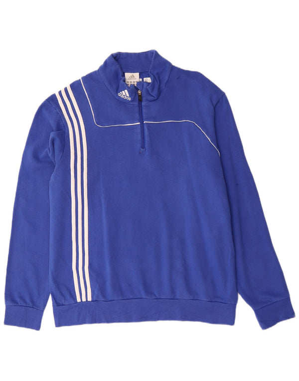 Felpa ADIDAS da uomo con zip e collo UK 48/50 XL Blu