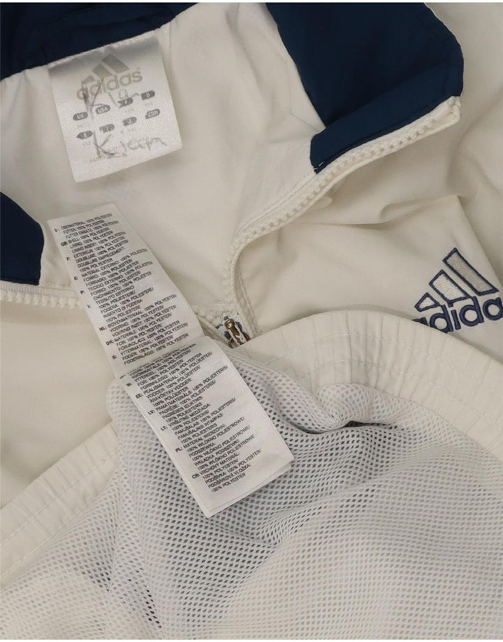 Giacca da tuta da ragazzo Adidas 11-12 anni in poliestere color block bianco