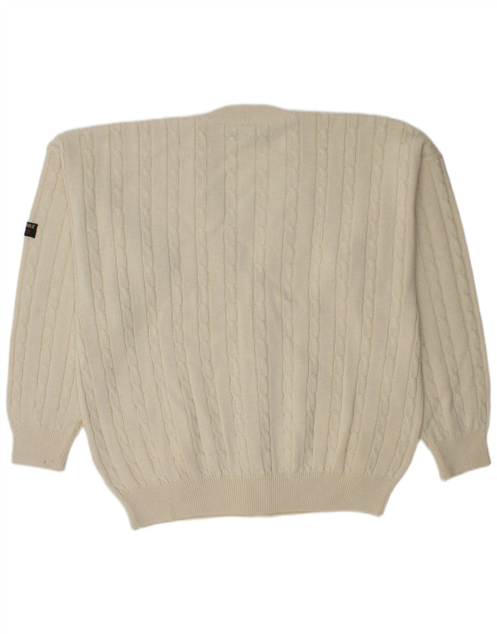Maglione cardigan da uomo Navigare XL bianco sporco