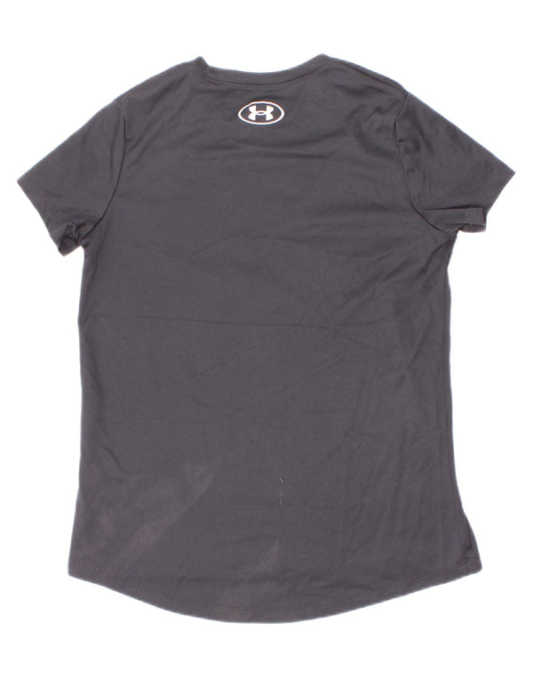 Maglietta grafica da ragazzo Under Armour Top 7-8 anni piccola in poliestere grigio