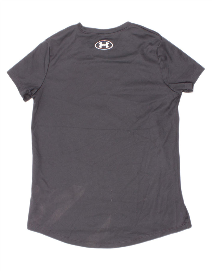 Maglietta grafica da ragazzo Under Armour Top 7-8 anni piccola in poliestere grigio