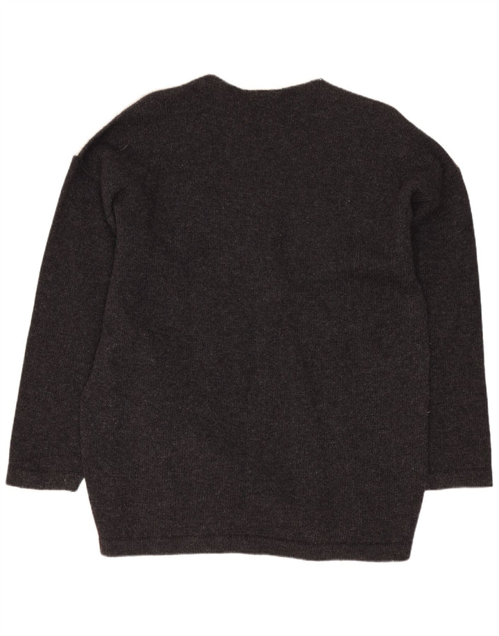 Maglione maglione girocollo da donna Cecilia Benetti UK 16 Large Grey Lambswool