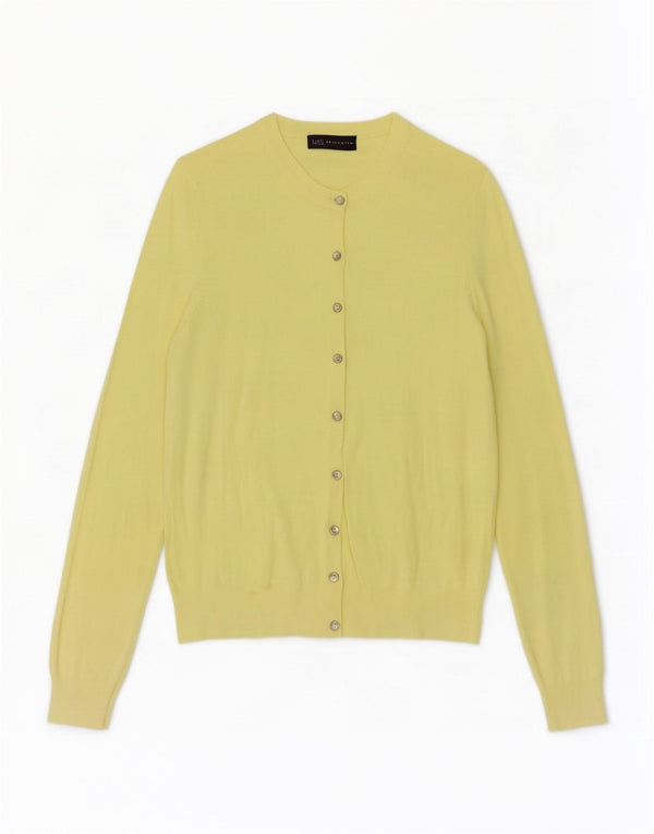 Maglione cardigan da donna Marks & Spencer UK 12 Viscosa giallo medio