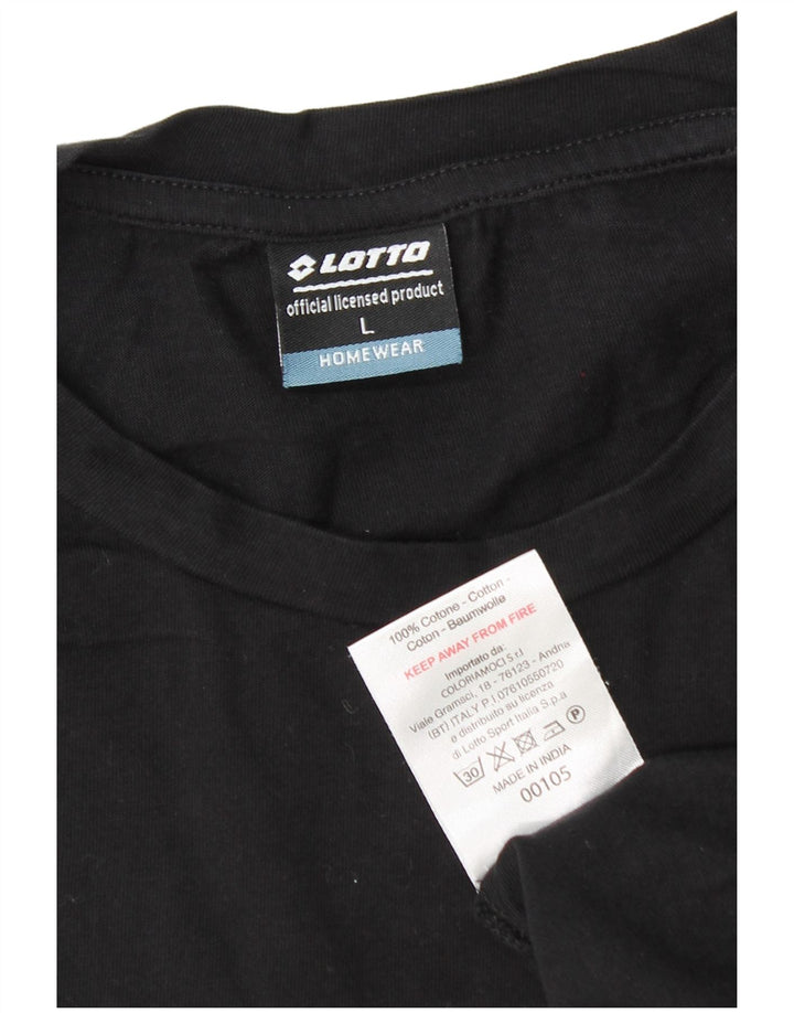 T-shirt da uomo Lotto Top Large in cotone nero