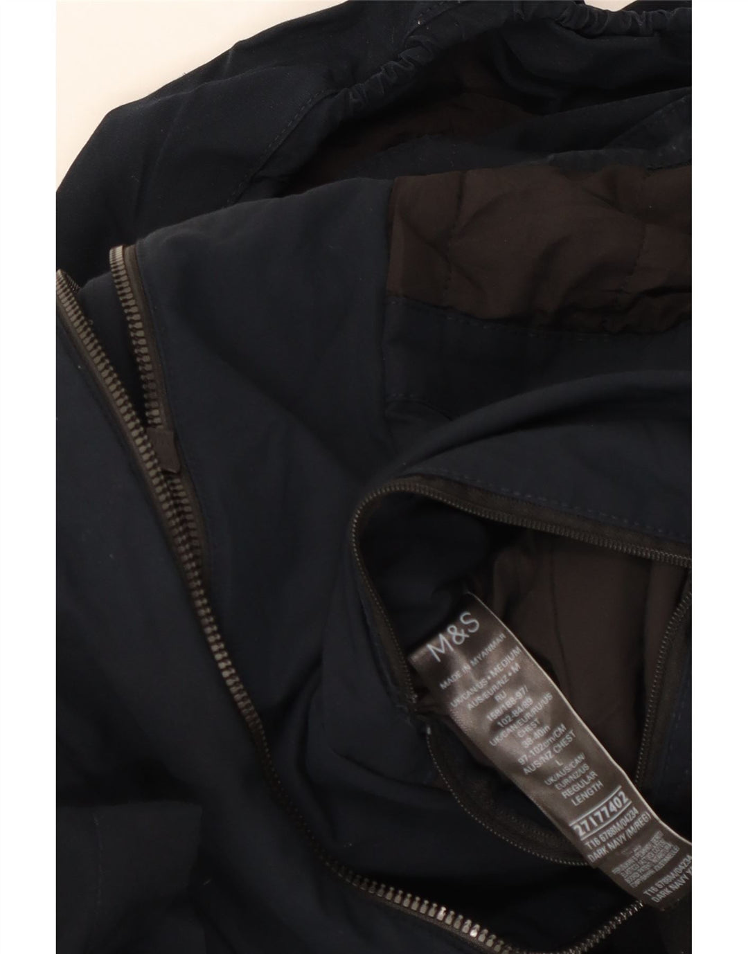 Giacca utilitaria con cappuccio da uomo Marks & Spencer UK 38 cotone blu navy medio