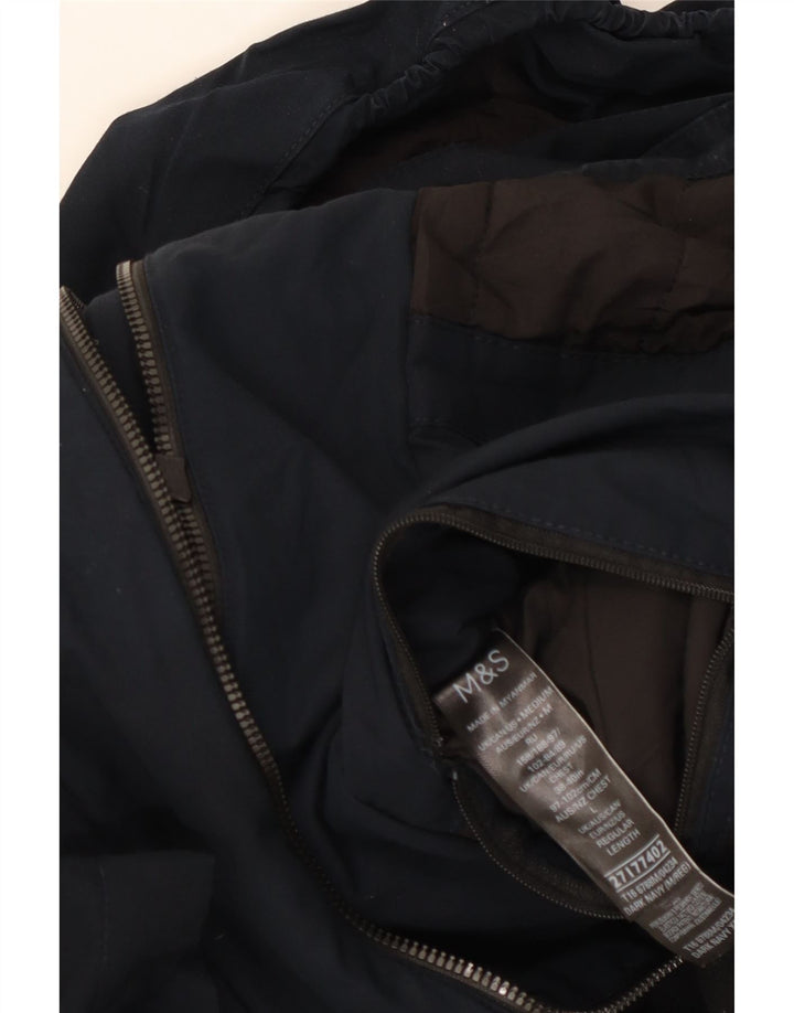 Giacca utilitaria con cappuccio da uomo Marks & Spencer UK 38 cotone blu navy medio