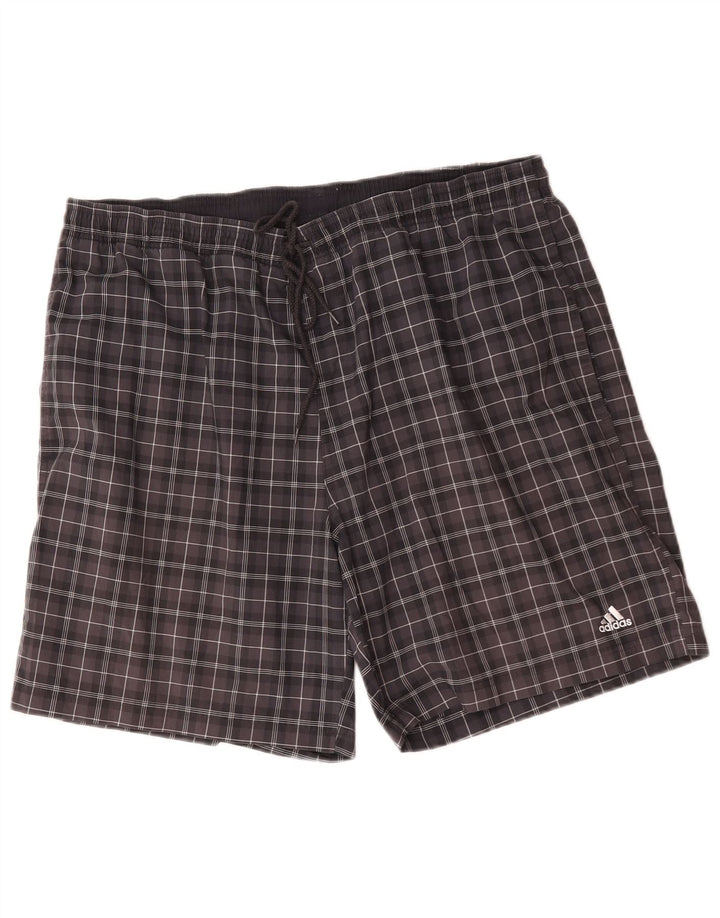 Pantaloncini sportivi Adidas da uomo XL in poliestere a quadri neri