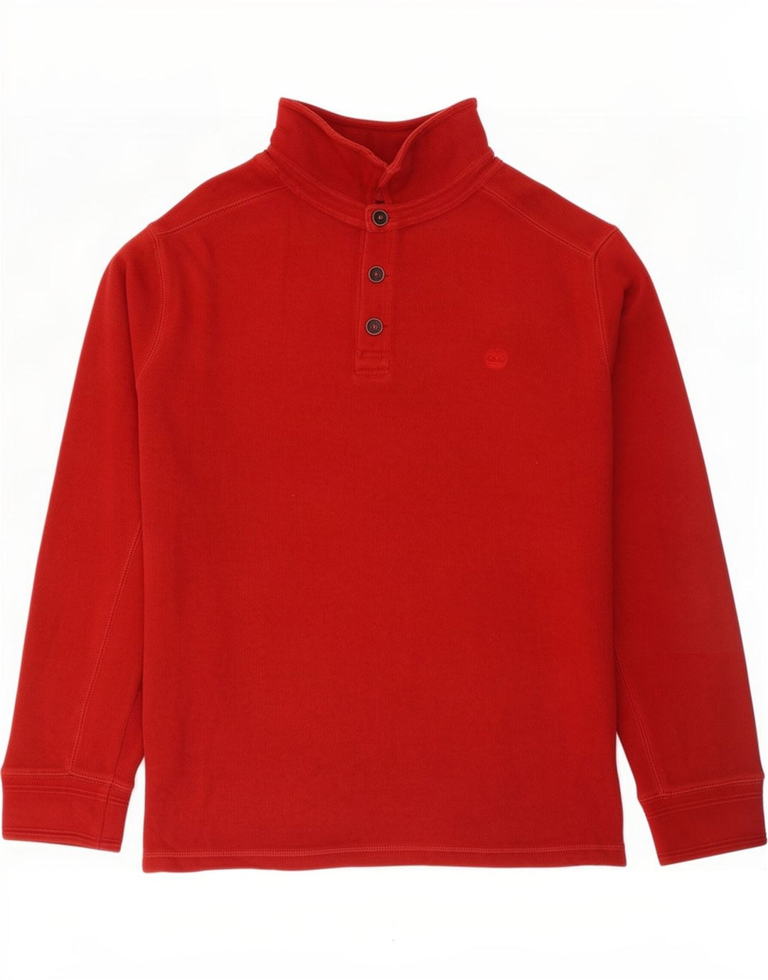 Polo da rugby da uomo a maniche lunghe Timberland in cotone rosso medio