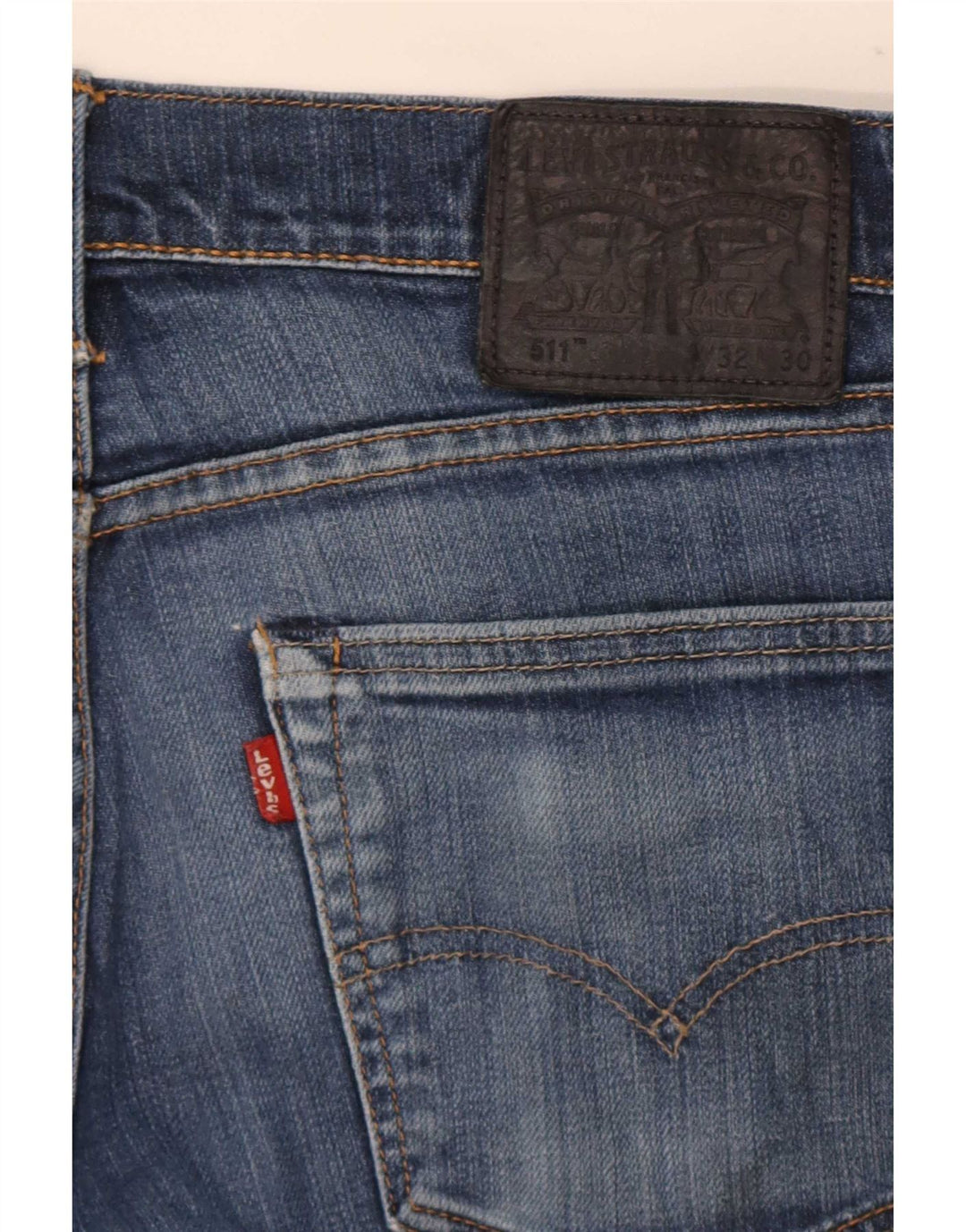 Jeans Levi's Uomo 511 Slim Distressed W32 L30 Cotone Blu Navy
