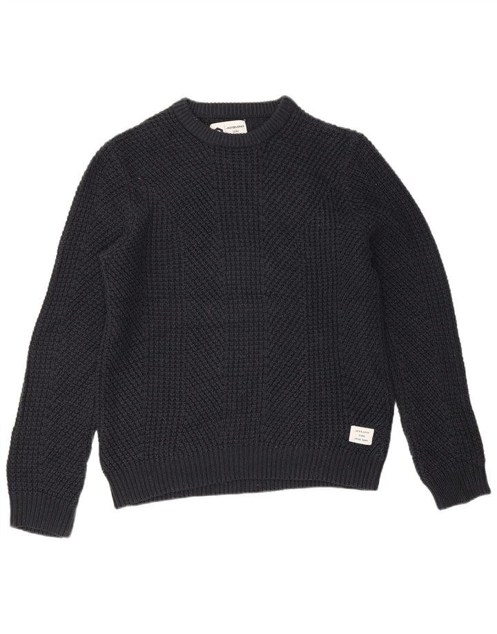 Maglione maglione girocollo da uomo Jack & Jones Core in cotone blu navy medio