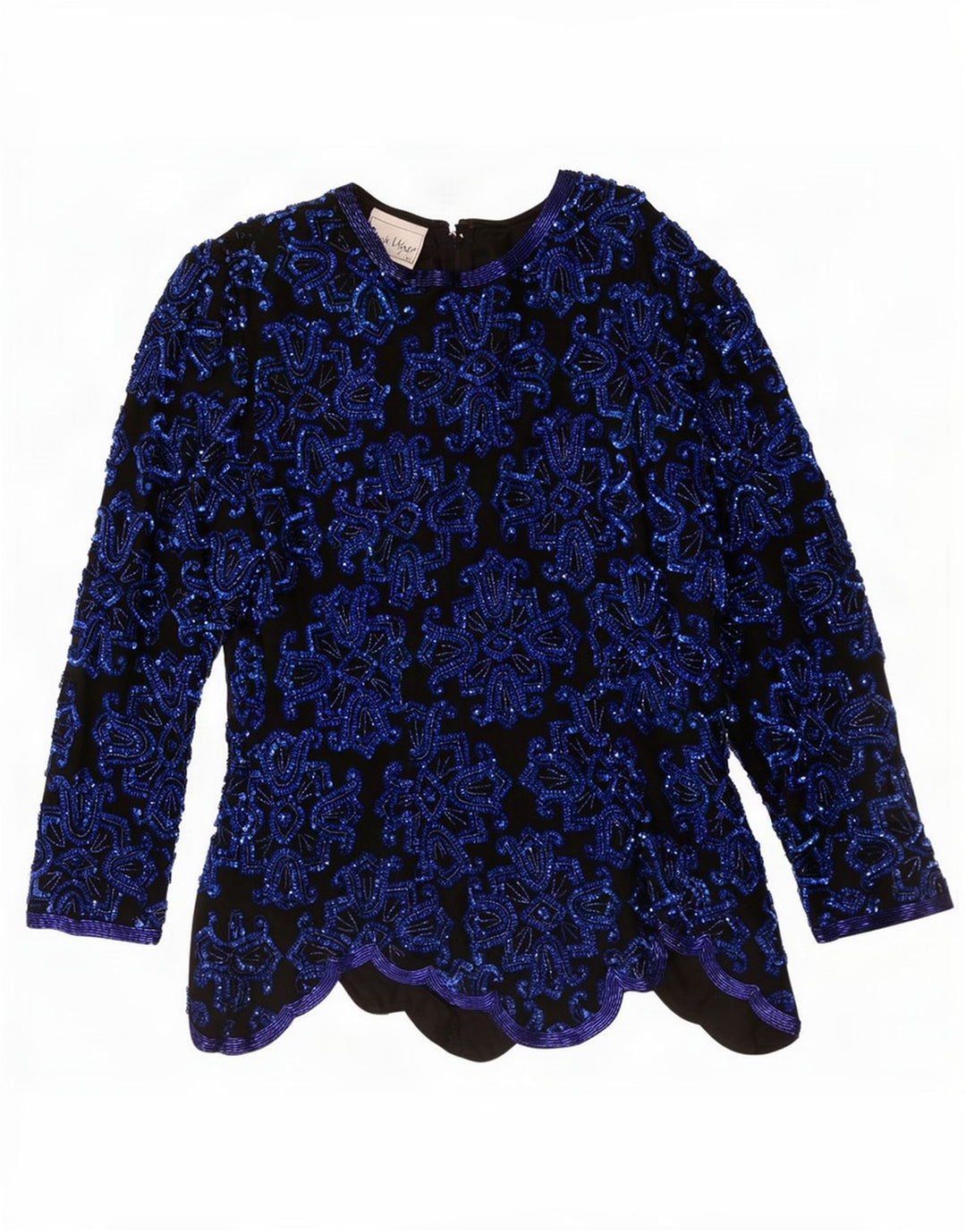 Camicetta asimmetrica da sera da donna Frank Usher Top UK 14 Medio Blu Navy
