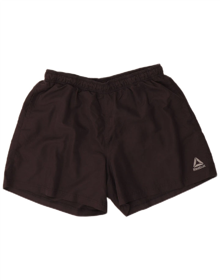 Pantaloncini sportivi Reebok da uomo grandi in poliestere nero