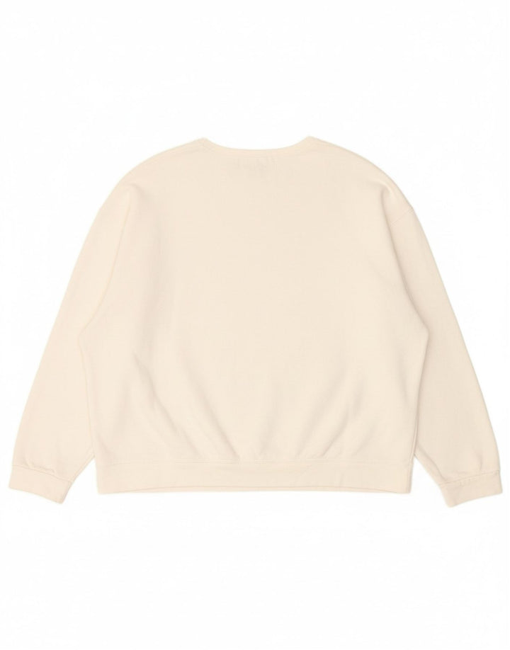 ZARA Womens Oversized Distressed Sweatshirt Jumper UK 14 Medium White