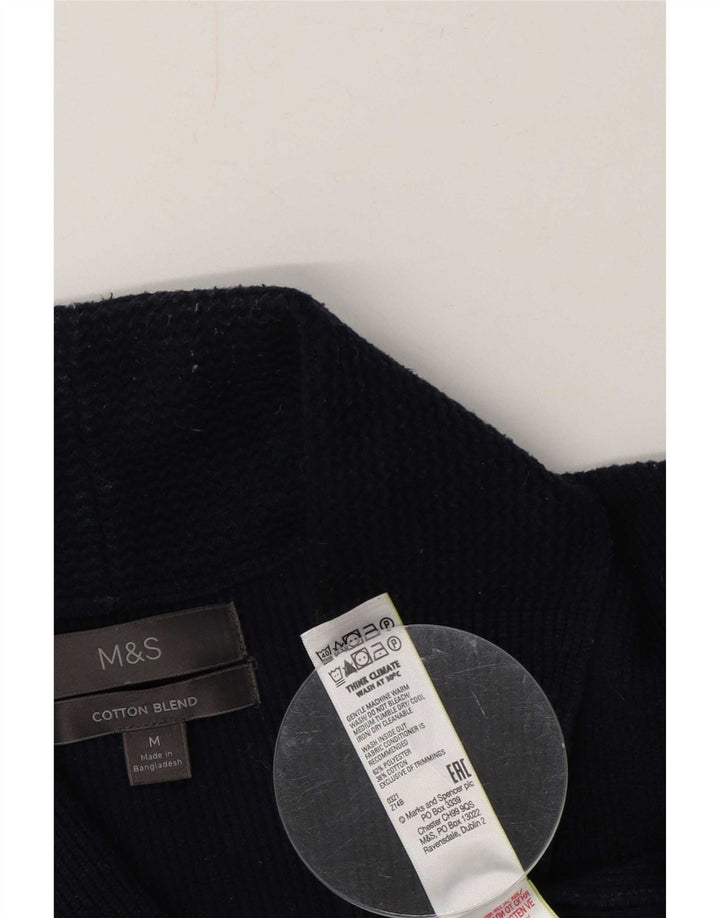 Maglione cardigan da uomo Marks & Spencer medio poliestere blu navy