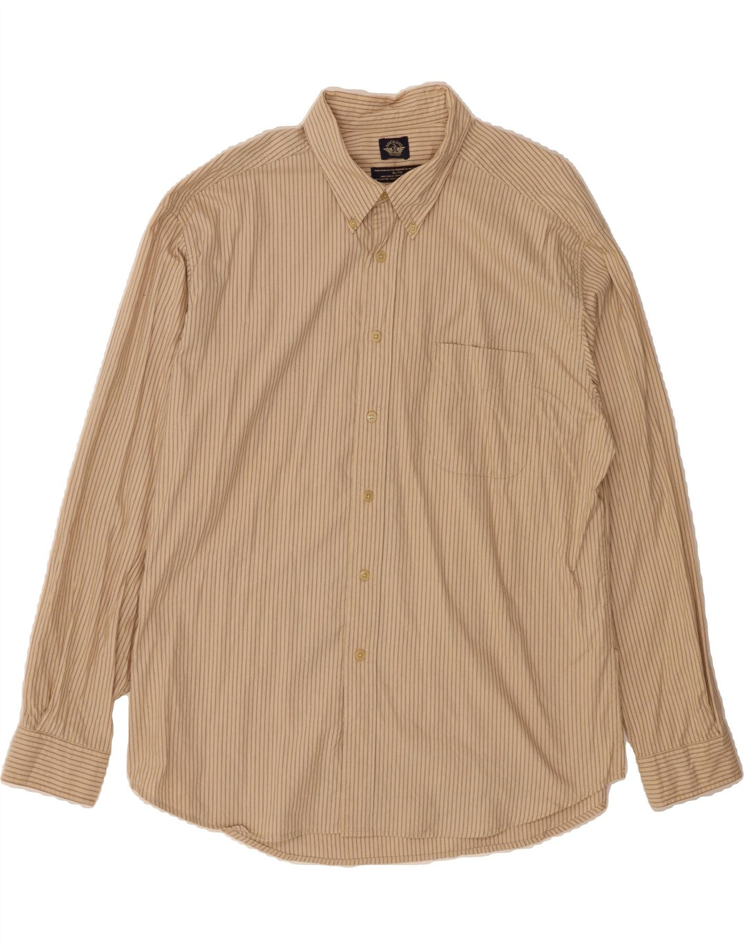DOCKERS Mens Big & Tall Shirt XL Beige Striped Cotton Vintage Dockers and Second-Hand Dockers from Messina Hembry 