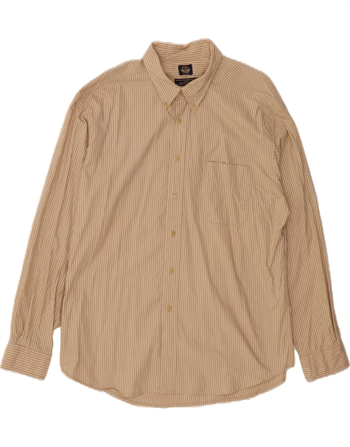 DOCKERS Mens Big & Tall Shirt XL Beige Striped Cotton Vintage Dockers and Second-Hand Dockers from Messina Hembry 