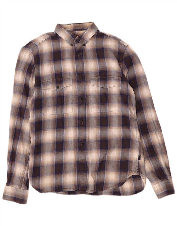 Camicia da uomo in flanella vestibilità regolare French Connection a quadri marroni piccoli