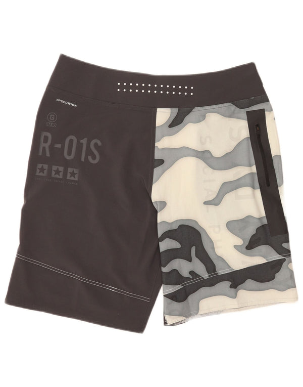 Pantaloncini da bagno Reebok Speedwick Graphic da uomo, colore nero medio