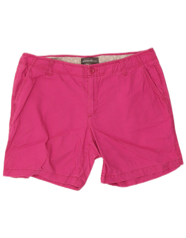 Pantaloncini chino da donna Eddie Bauer US 14 XL W34 cotone rosa