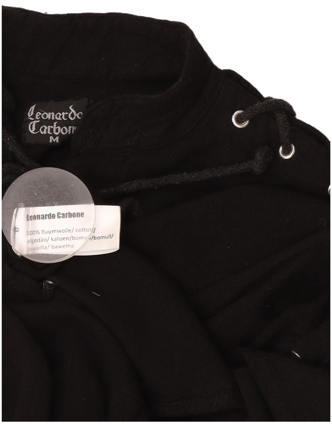 Camicetta pullover da donna Leonardo Carbone UK 14 cotone nero medio