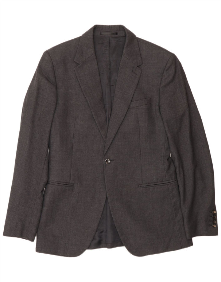 Giacca blazer da uomo a 1 bottone Reiss UK 36 piccola grigia