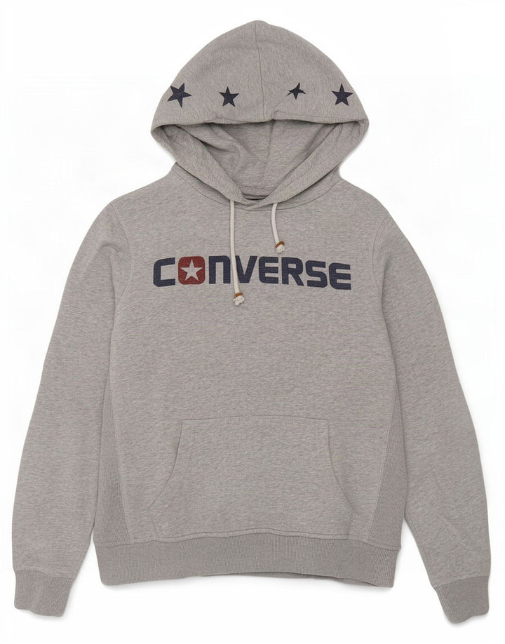 Felpa con cappuccio grafica da donna Converse UK 14 Grigio medio