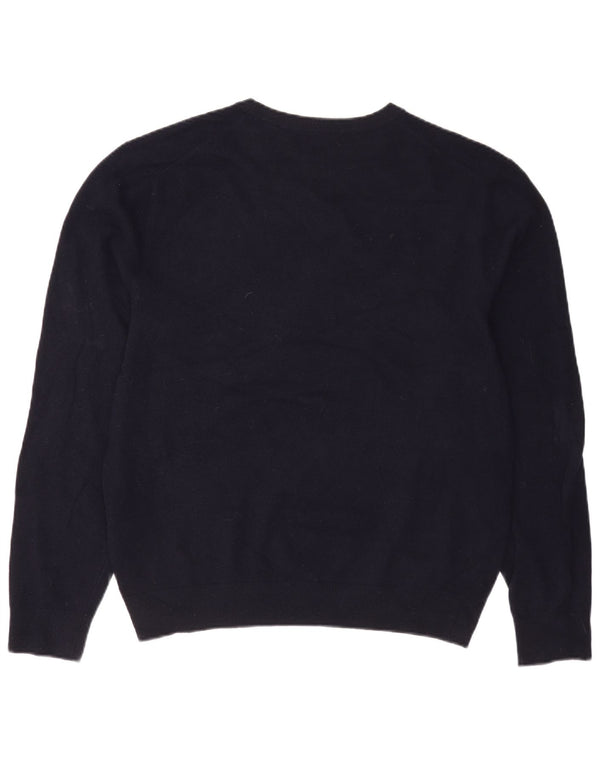 Gant Maglione da uomo con scollo a barca XL in lana blu navy