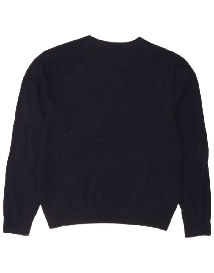 Gant Maglione da uomo con scollo a barca XL in lana blu navy