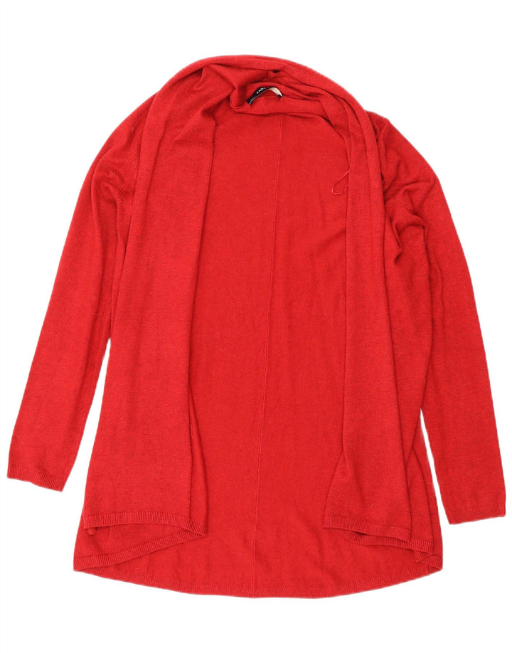 Maglione cardigan aperto da donna Zara UK 12 Viscosa bordeaux medio