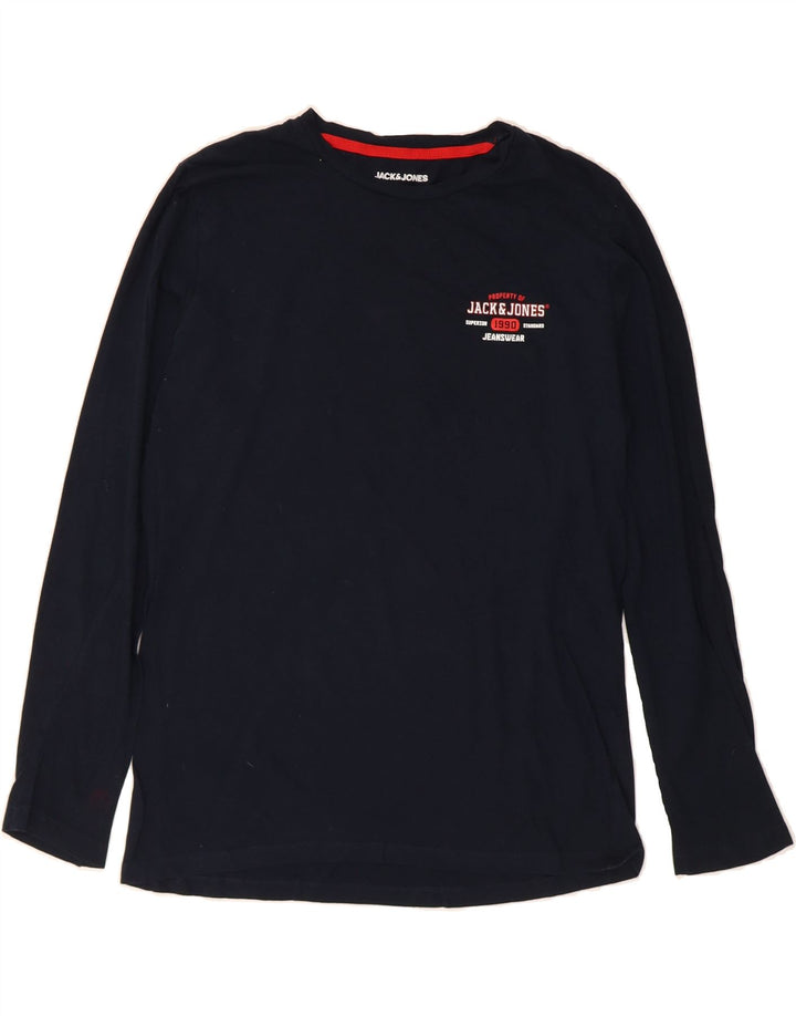 JACK & JONES Mens Top Long Sleeve Medium Navy Blue Vintage Jack & Jones and Second-Hand Jack & Jones from Messina Hembry 