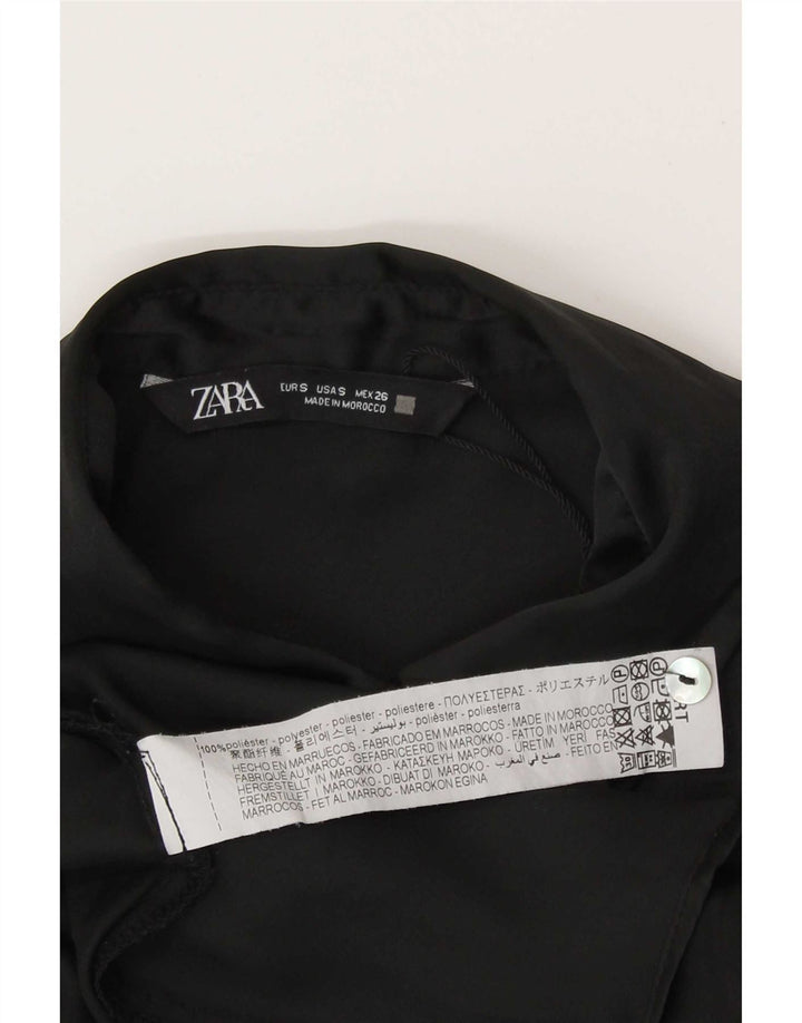 Camicetta camicia oversize da donna Zara UK 10 piccola poliestere nero