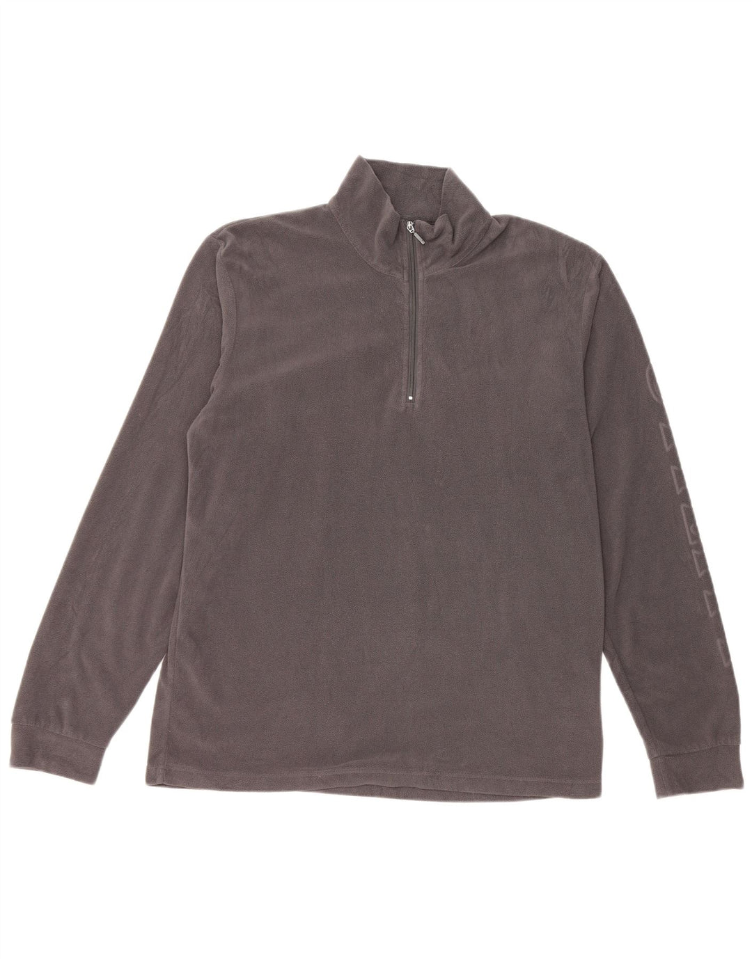 Maglione in pile Diadora da uomo con grafica con zip e collo XL in poliestere grigio