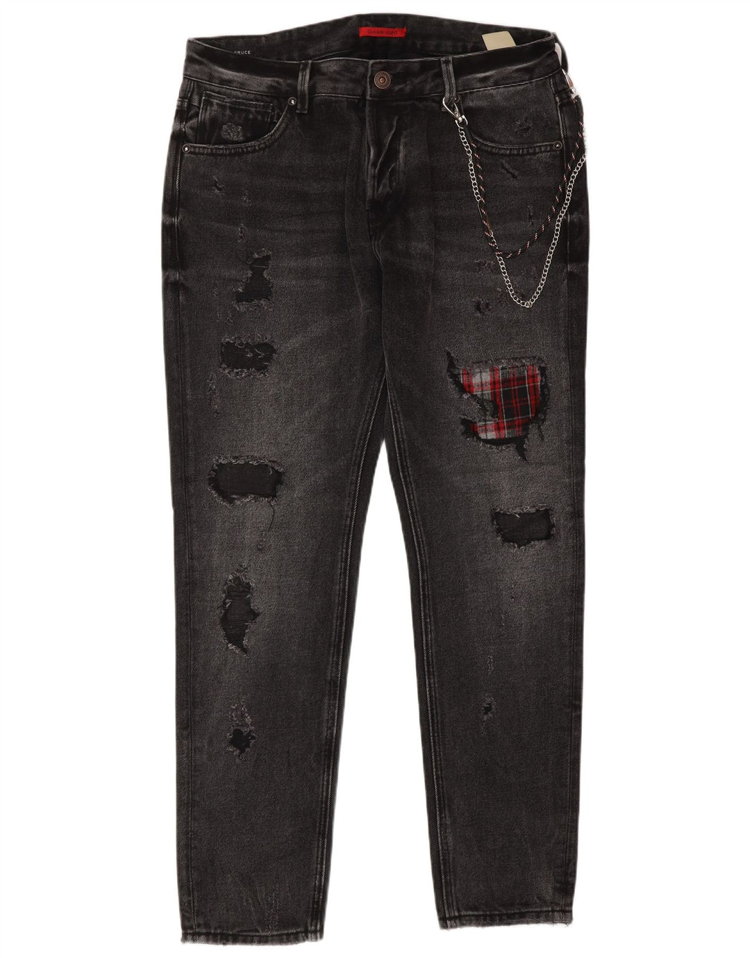Jeans slim da uomo Bruce Distressed Gianni Lupo IT 48 medio W34 L30 grigio