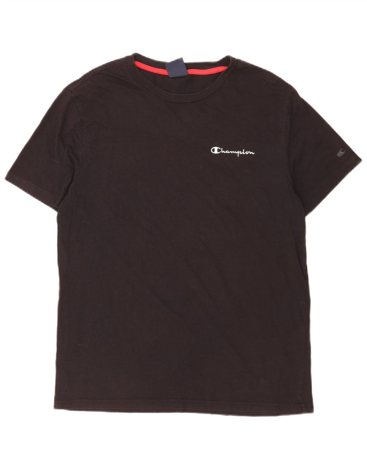 T-shirt da uomo Champion Top in cotone nero medio