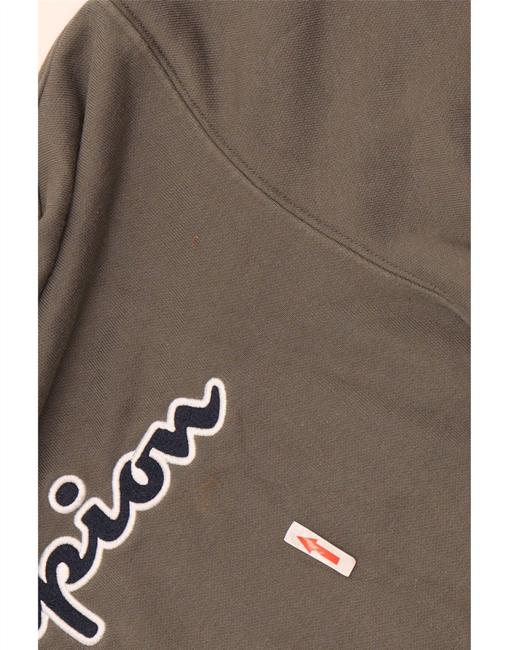 Maglione con cappuccio grafico da uomo CHAMPION in cotone kaki medio